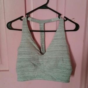 Gap T back longline sports bra grey